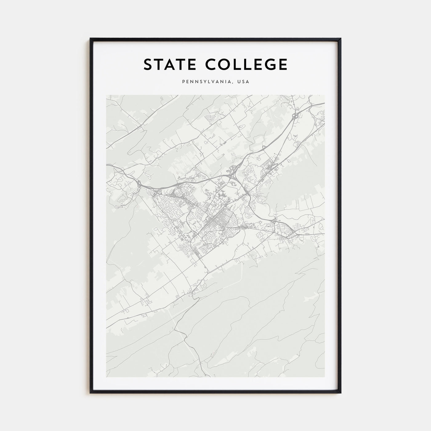 State College Map Portrait Poster