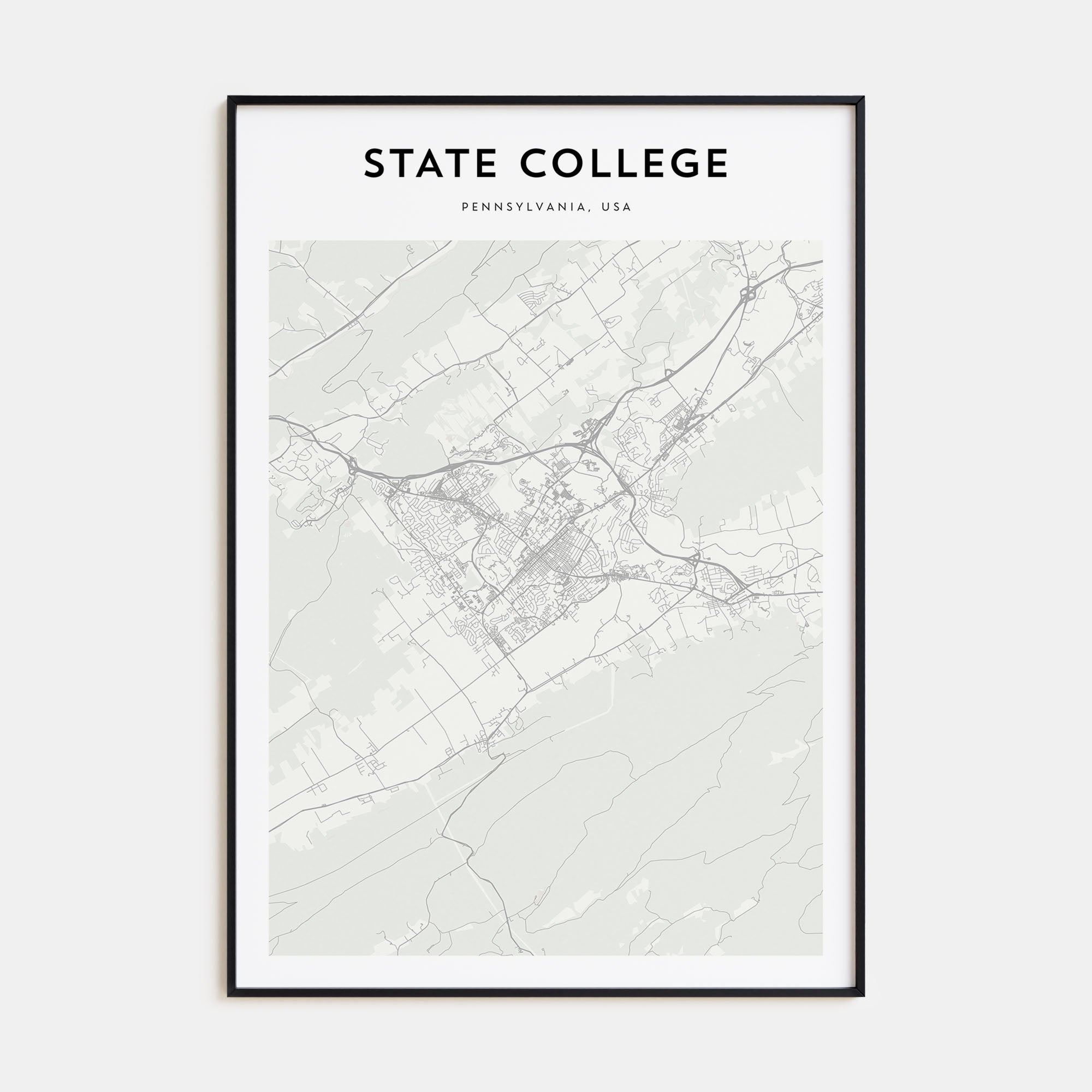 State College Map Portrait Poster