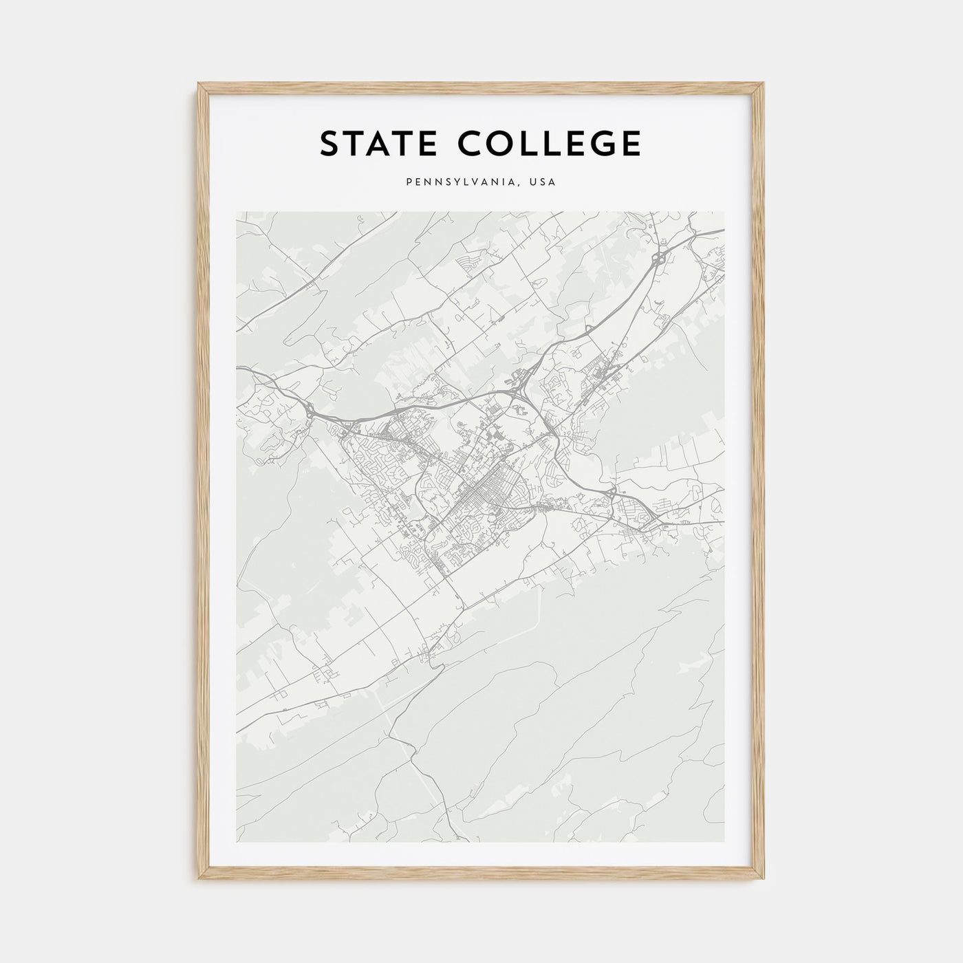 State College Map Portrait Poster