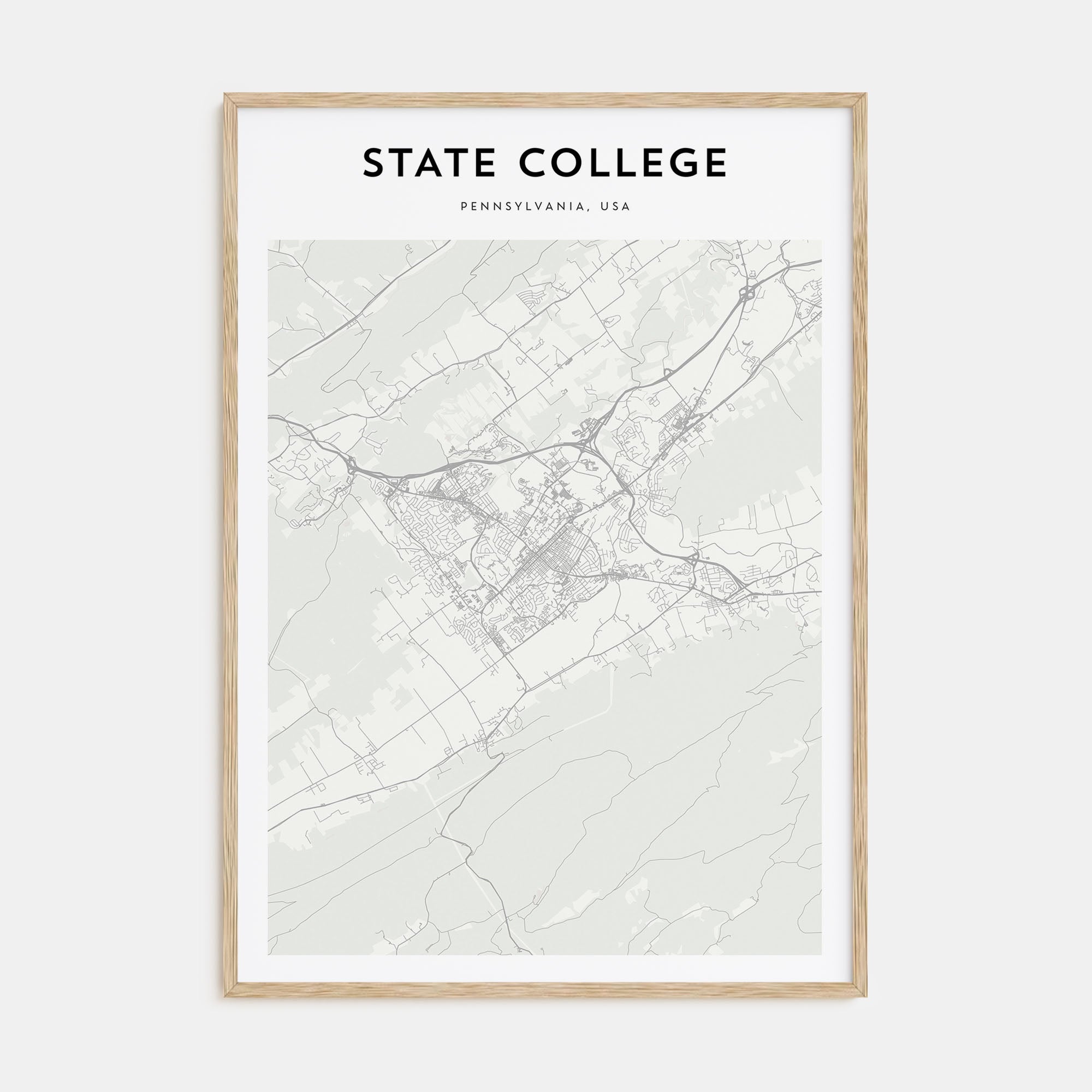 State College Map Portrait Poster