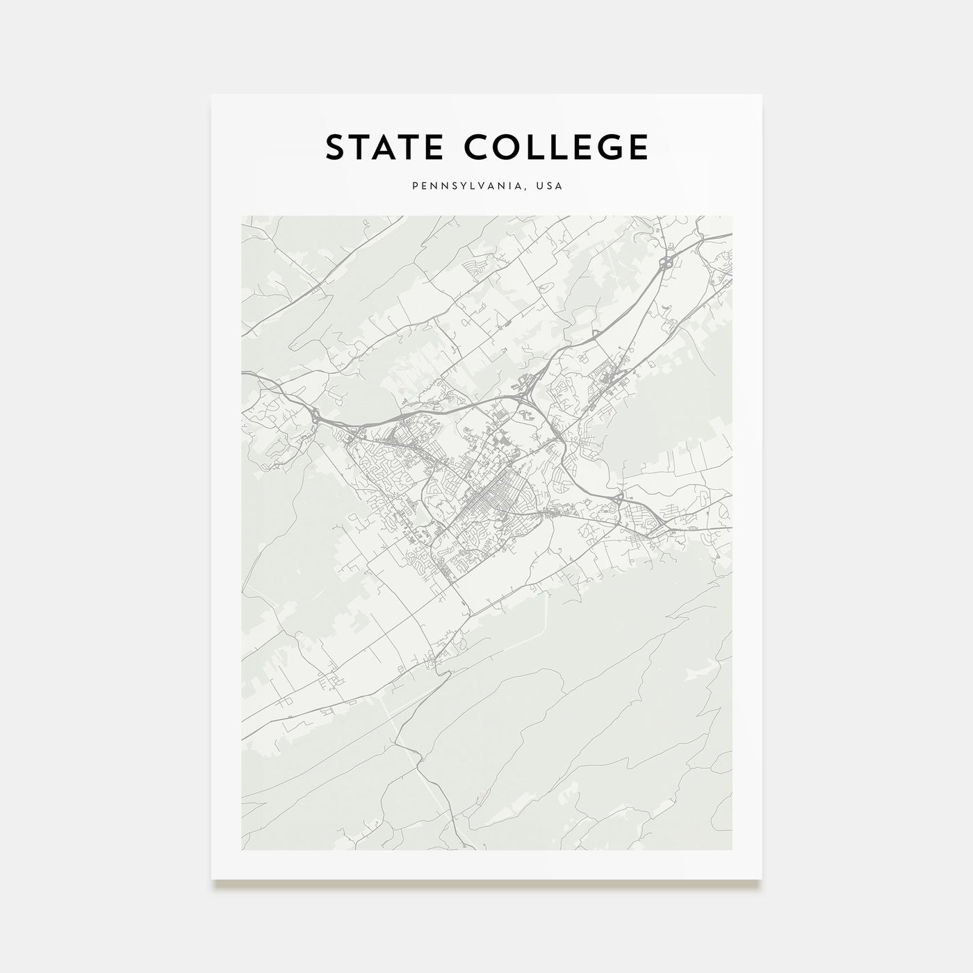 State College Map Portrait Poster