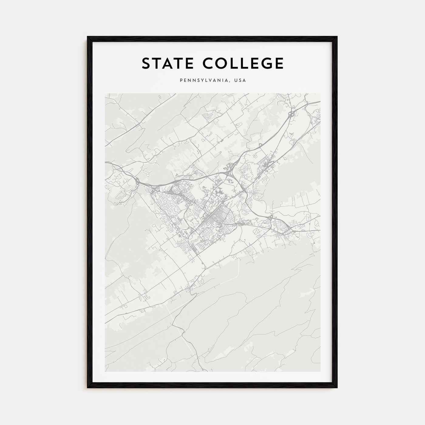 State College Map Portrait Poster