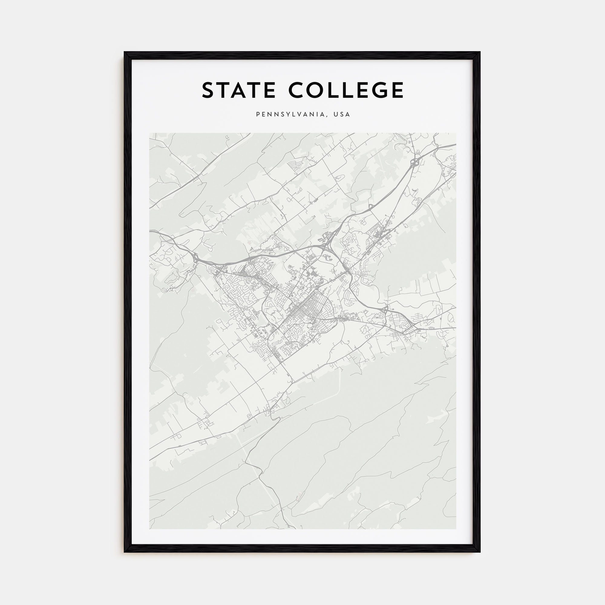 State College Map Portrait Poster