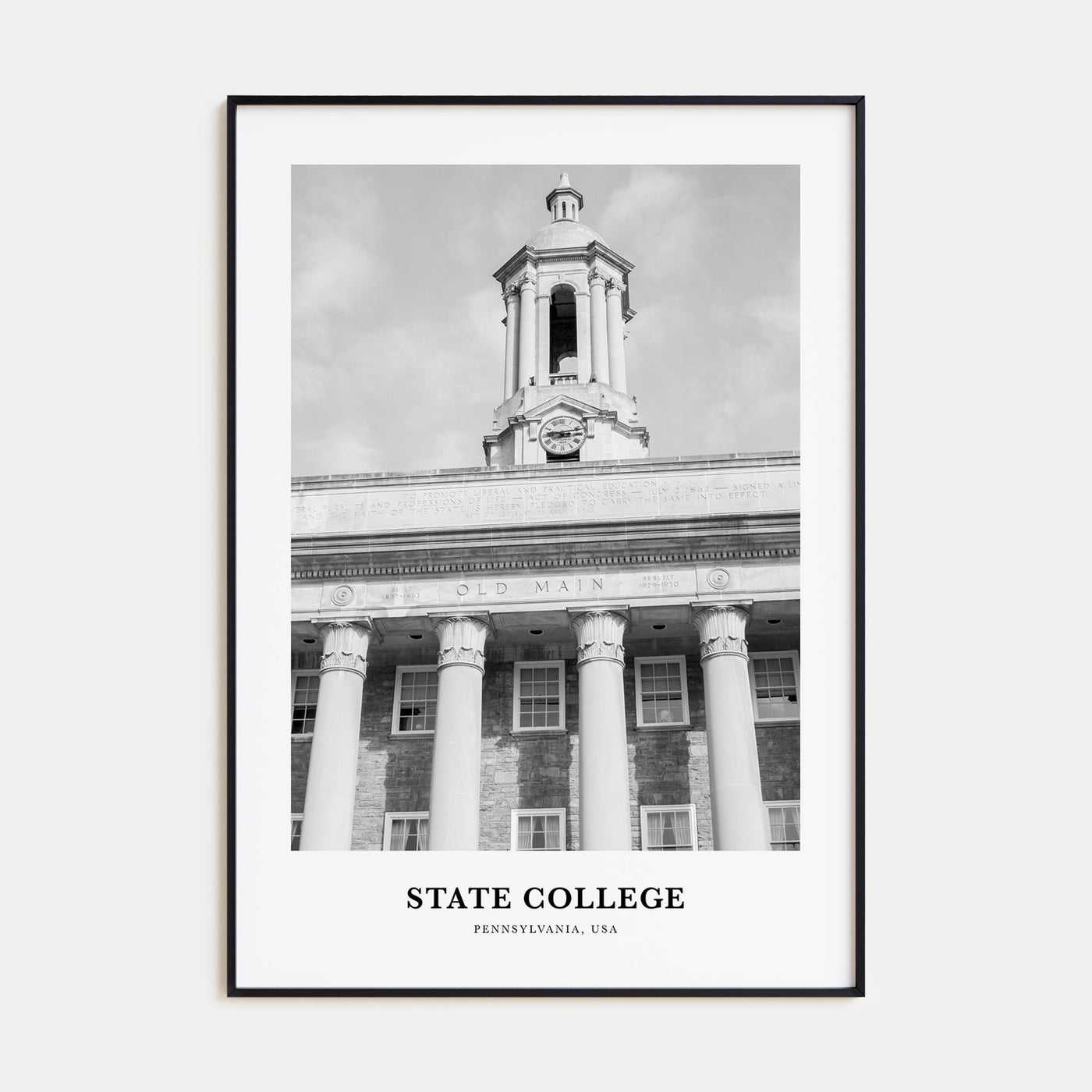 State College Portrait B&W Poster