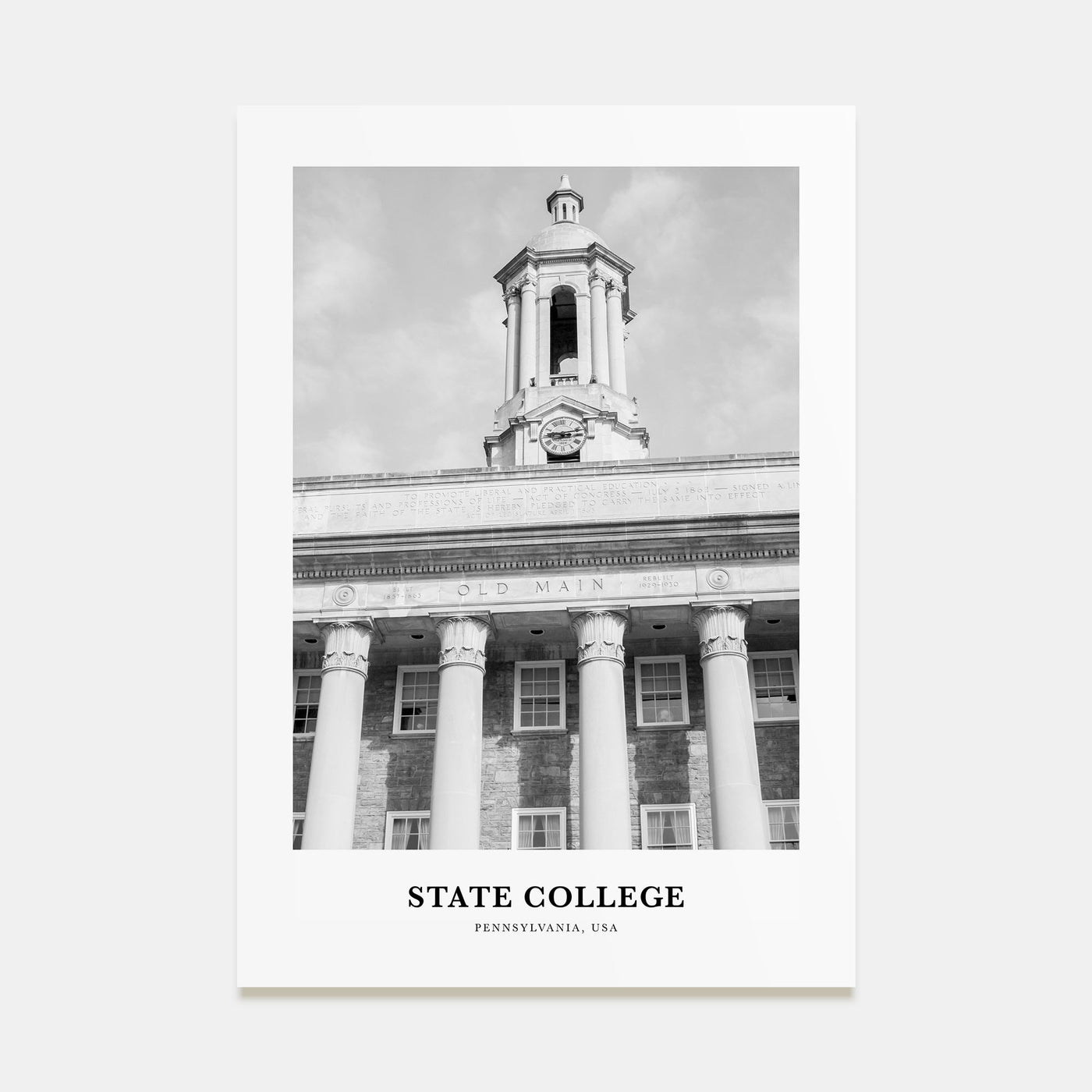 State College Portrait B&W Poster