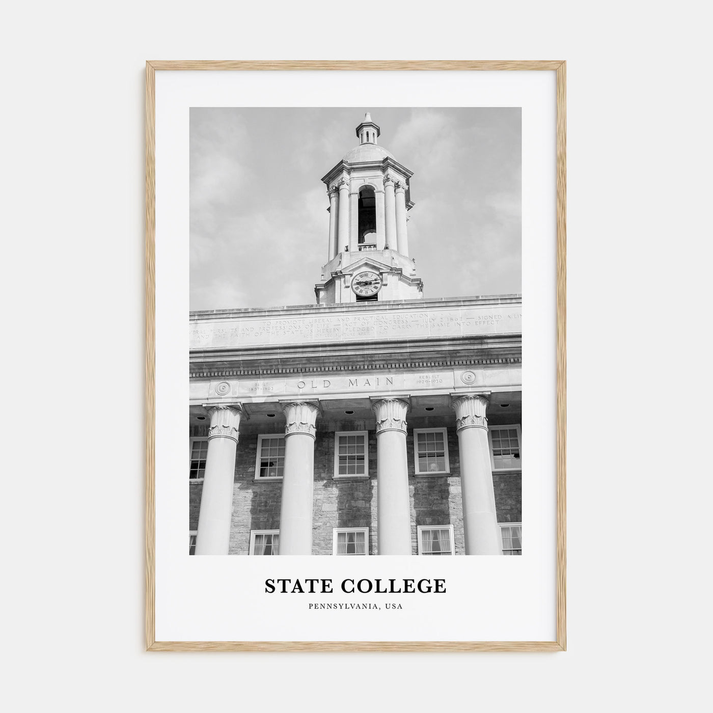 State College Portrait B&W Poster