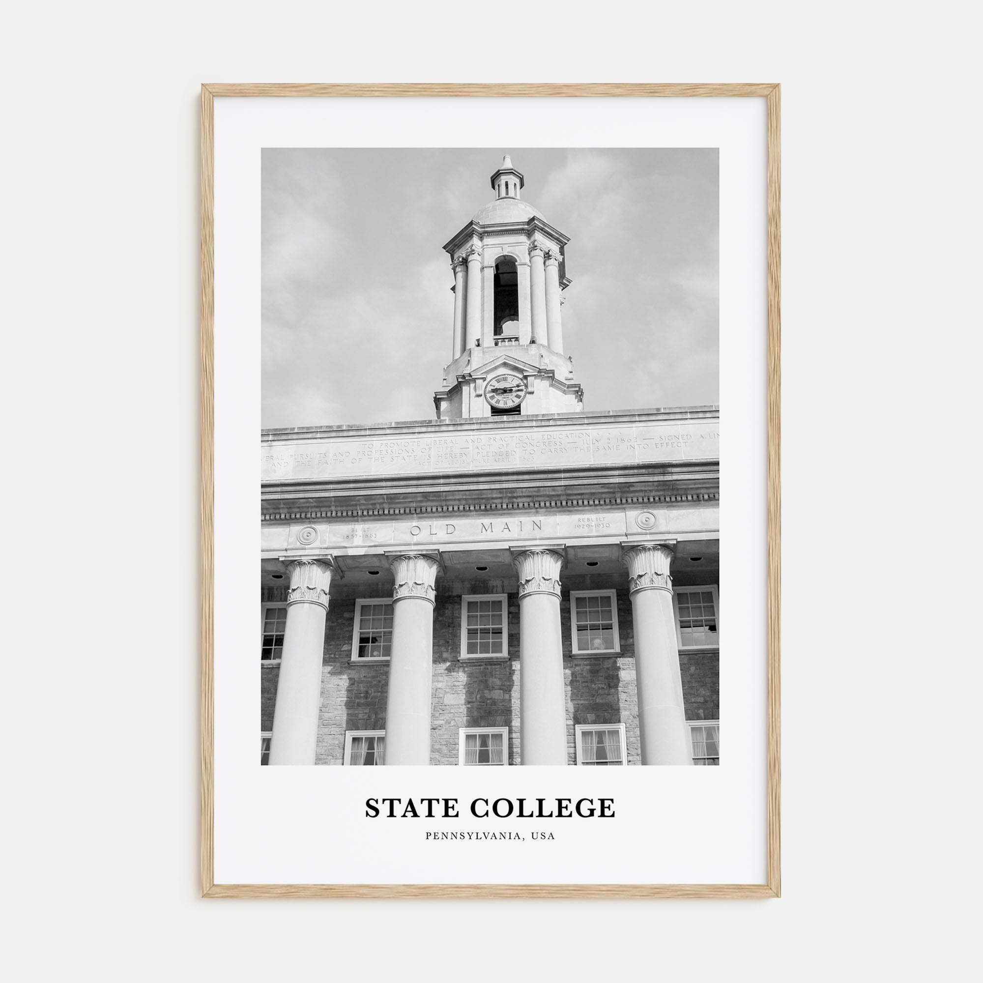 State College Portrait B&W Poster