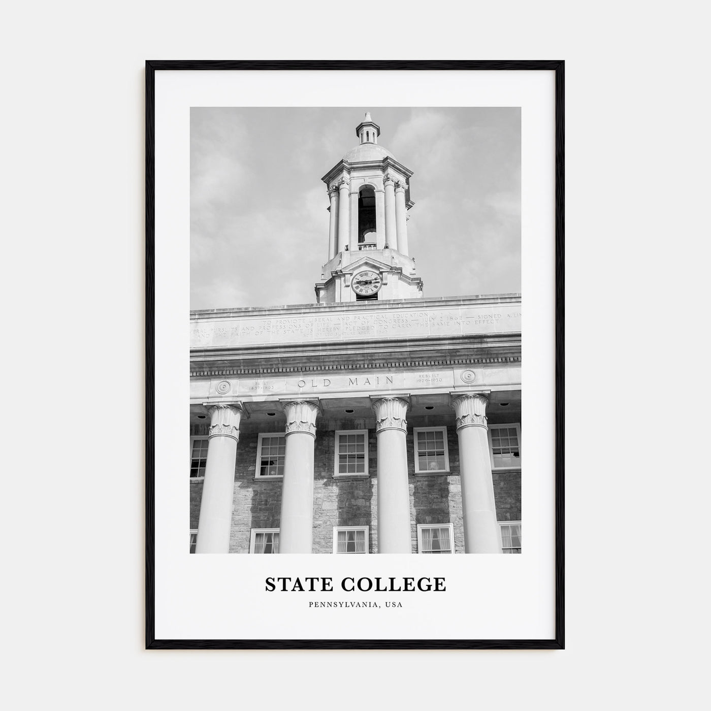 State College Portrait B&W Poster