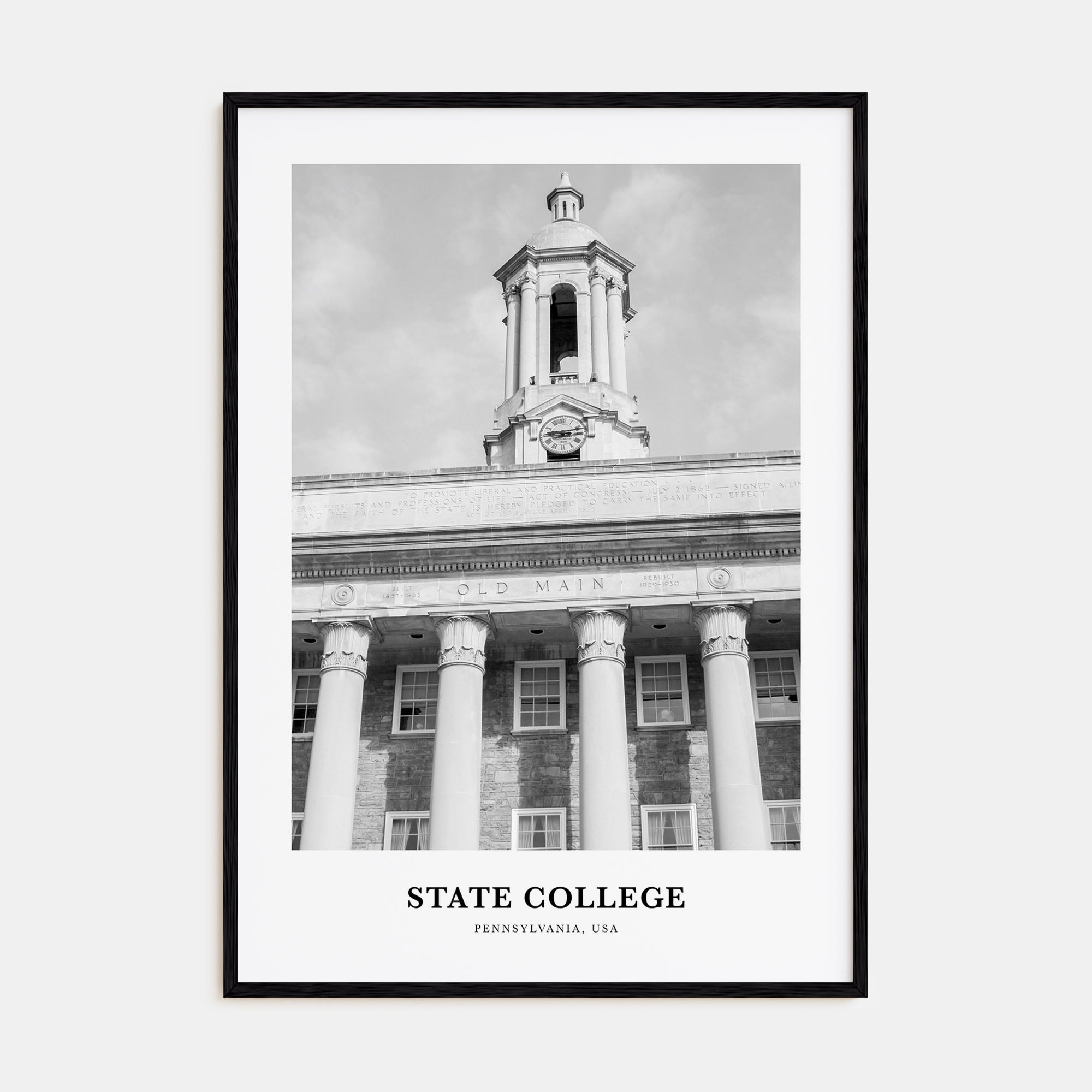 State College Portrait B&W Poster