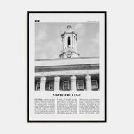 State College Travel B&W Poster