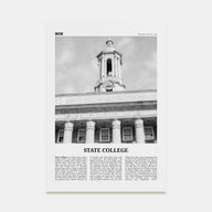 State College Travel B&W Poster