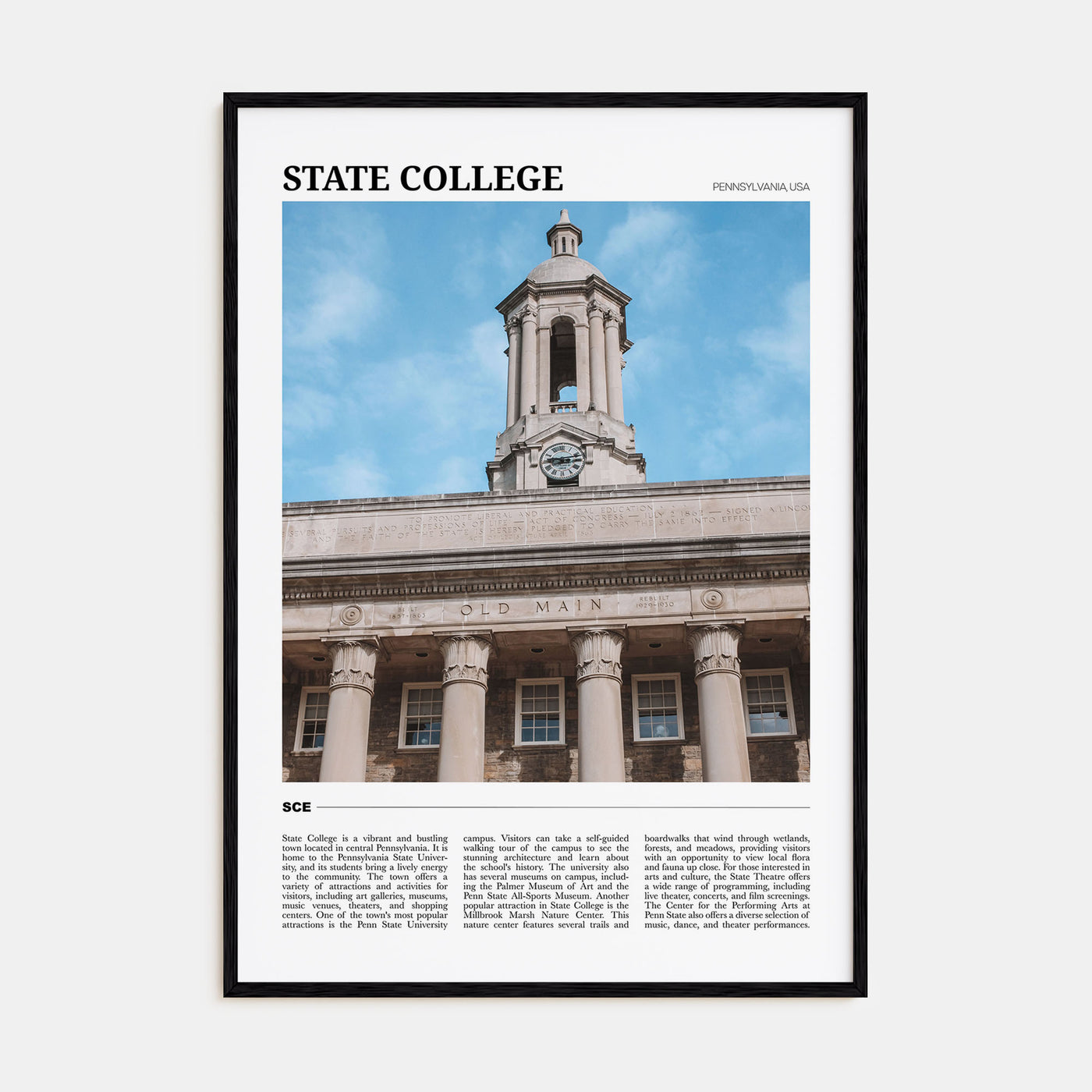 State College Travel Color Poster