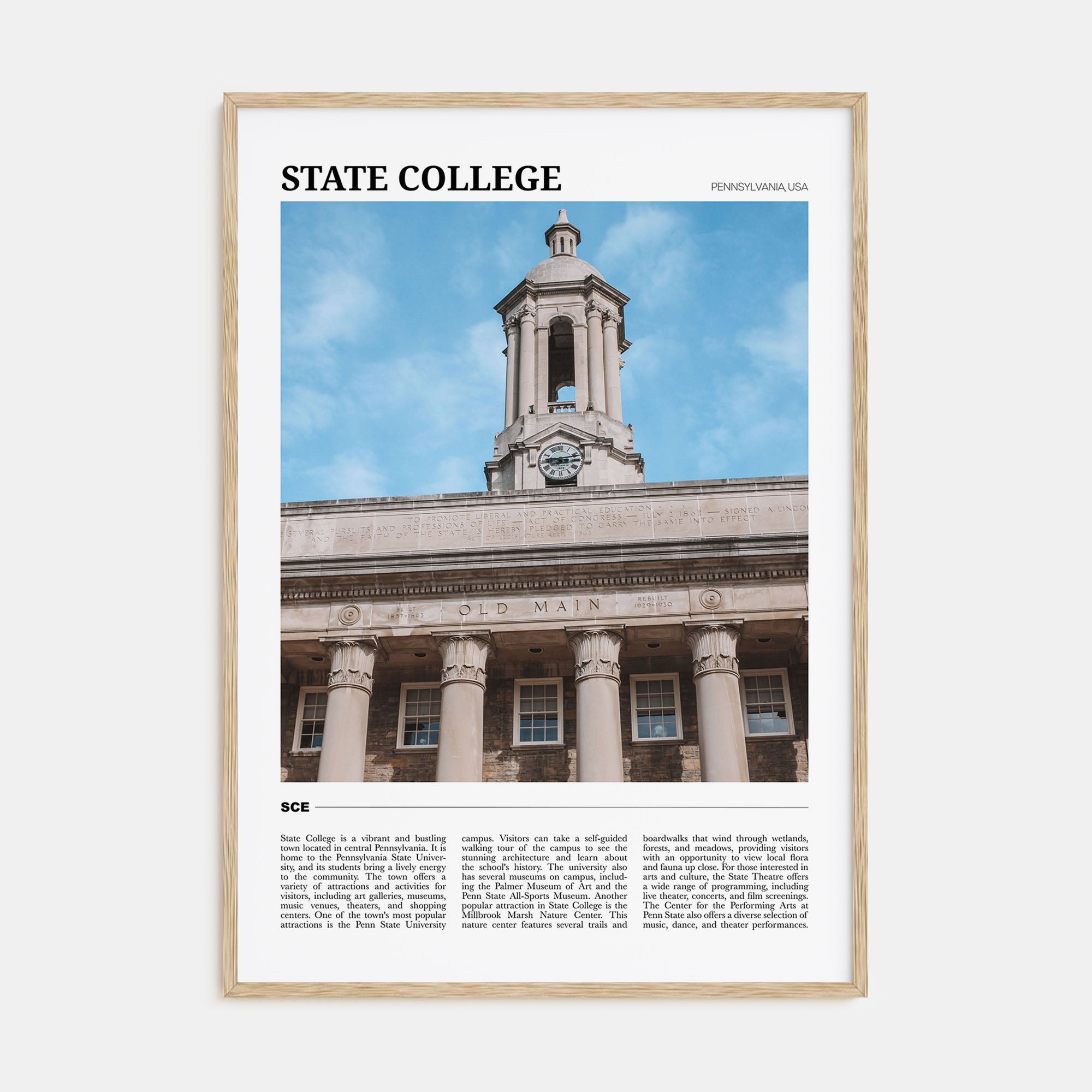 State College Travel Color Poster
