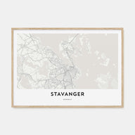 Stavanger Map Landscape Poster