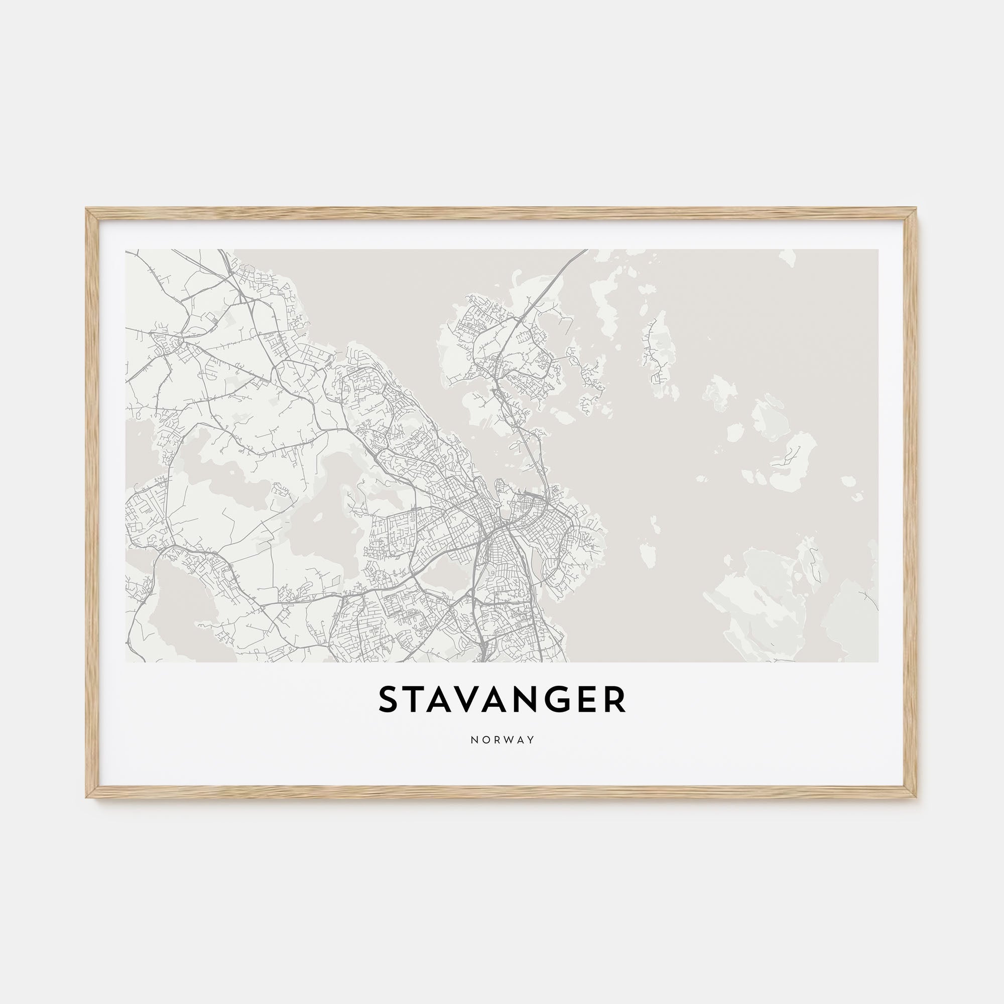 Stavanger Map Landscape Poster
