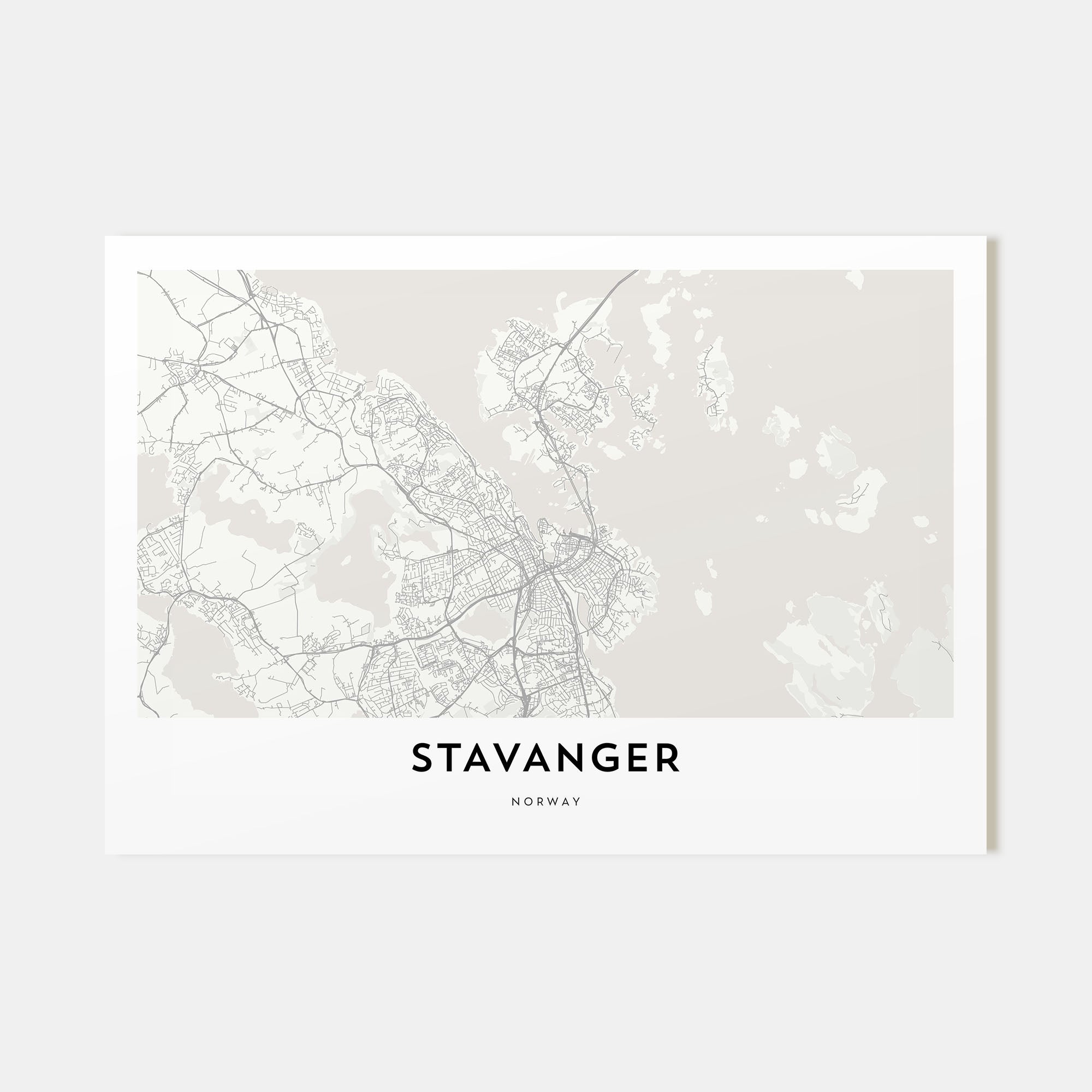 Stavanger Map Landscape Poster