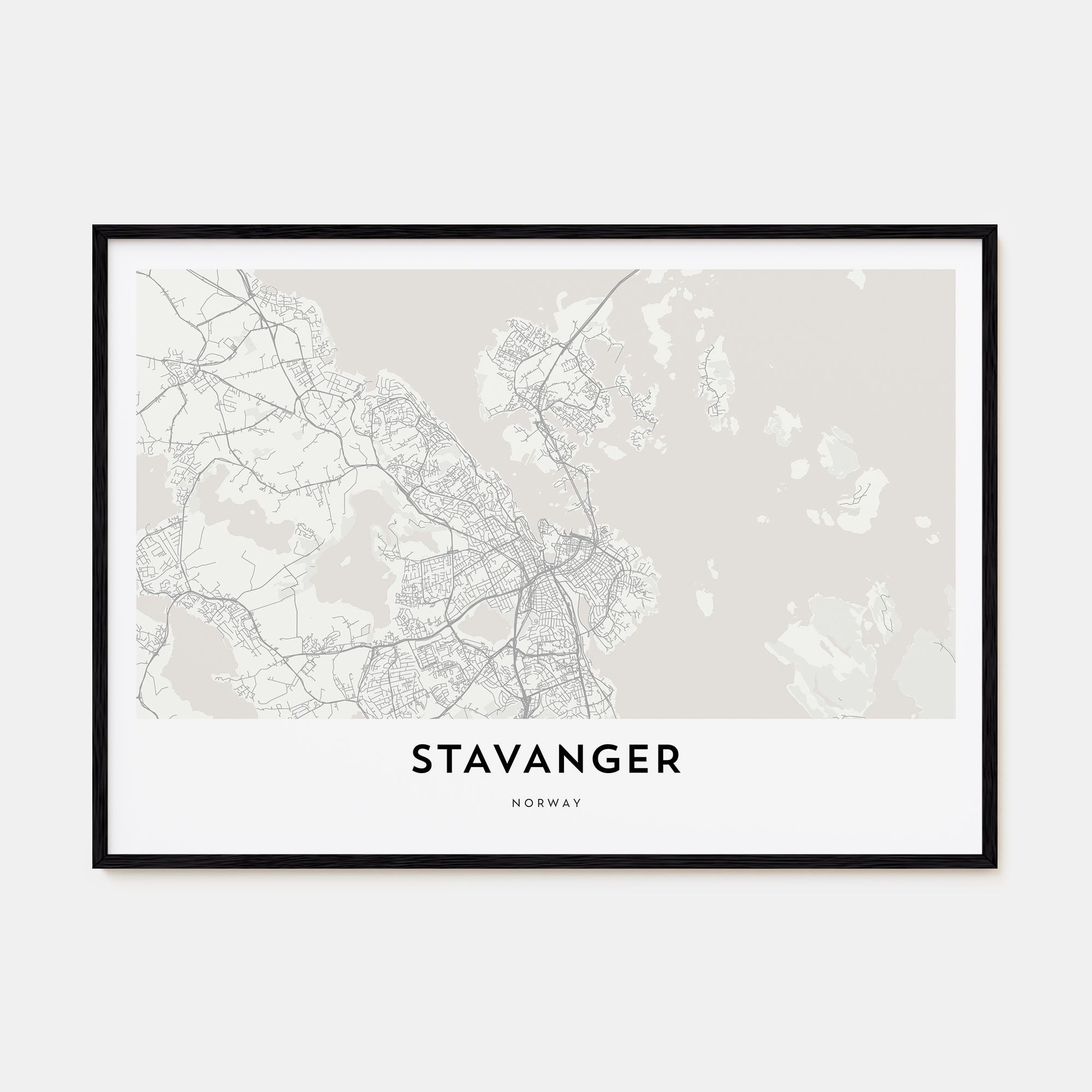 Stavanger Map Landscape Poster