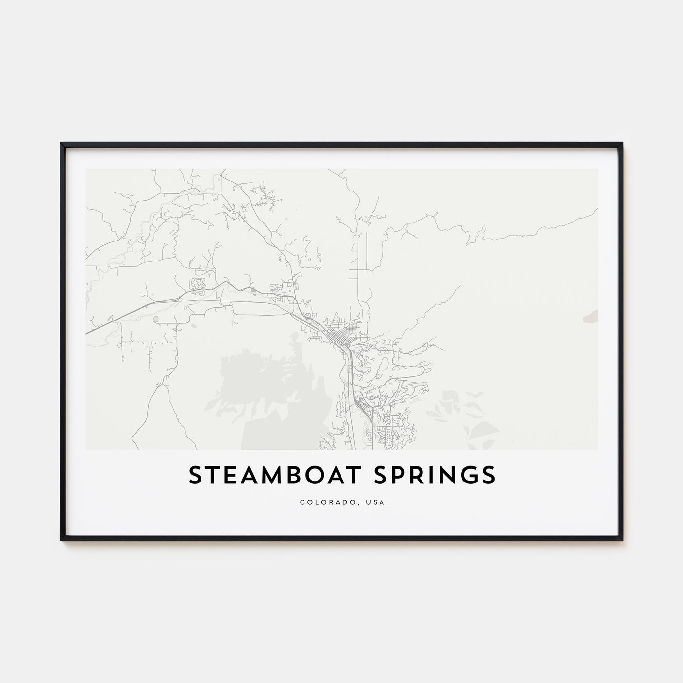 Steamboat Springs Map Landscape Poster