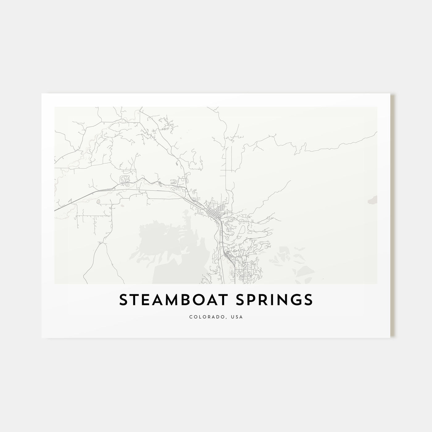 Steamboat Springs Map Landscape Poster