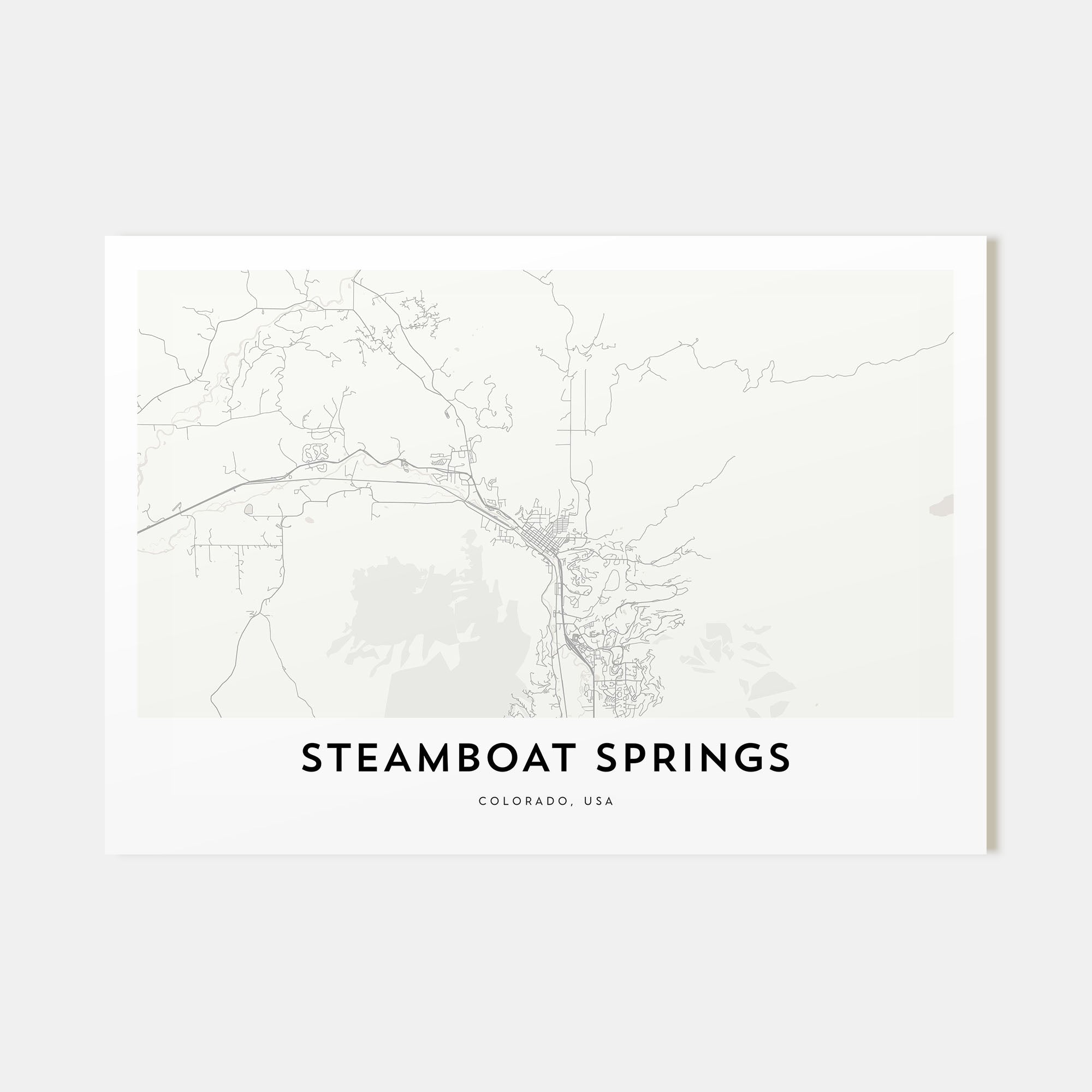 Steamboat Springs Map Landscape Poster