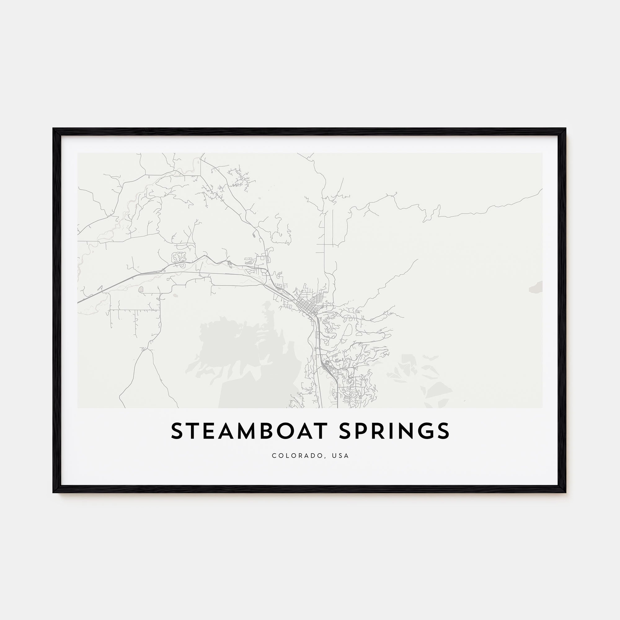 Steamboat Springs Map Landscape Poster