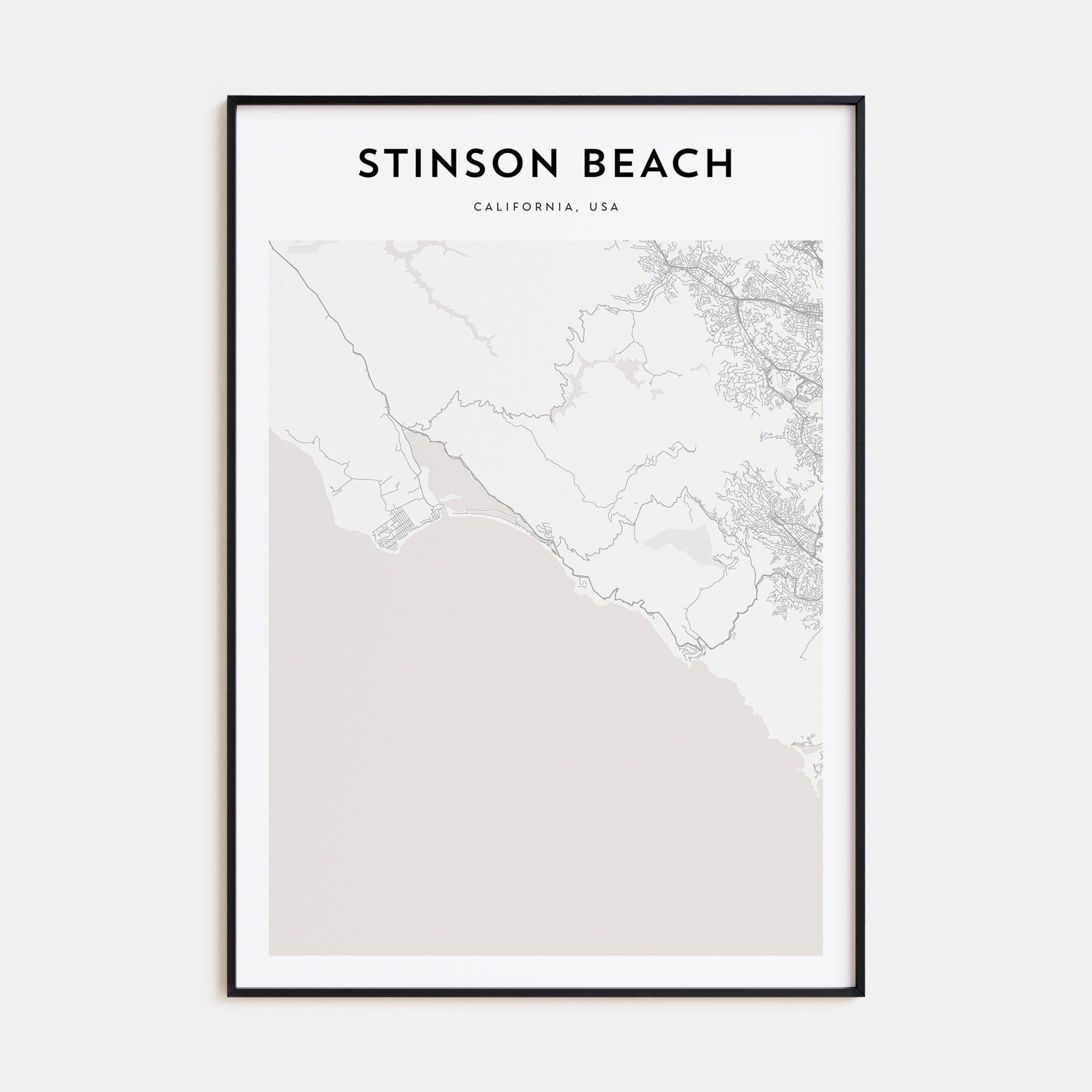 Stinson Beach Map Portrait Poster