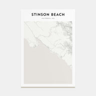 Stinson Beach Map Portrait Poster