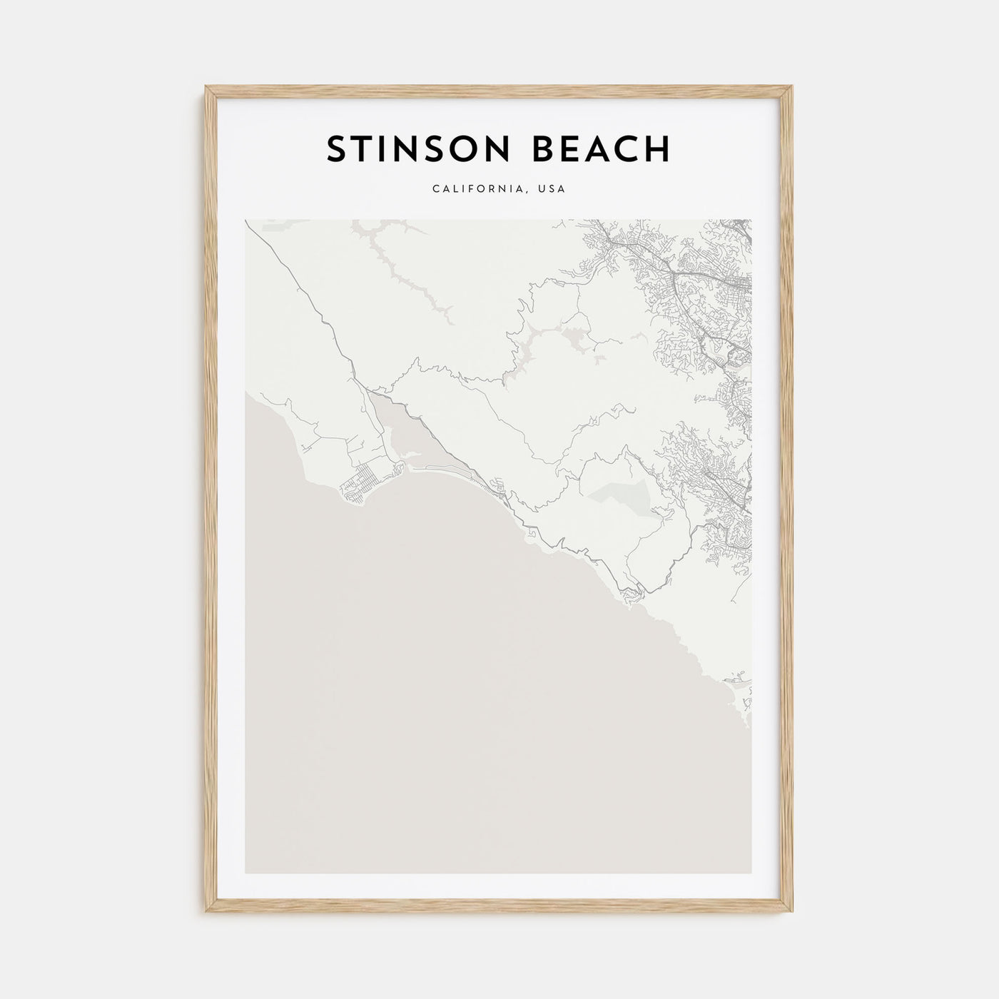 Stinson Beach Map Portrait Poster