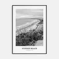 Stinson Beach Portrait B&W Poster