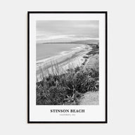 Stinson Beach Portrait B&W Poster