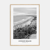 Stinson Beach Portrait B&W Poster