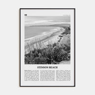 Stinson Beach Travel B&W Poster