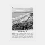 Stinson Beach Travel B&W Poster