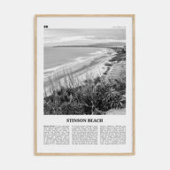 Stinson Beach Travel B&W Poster