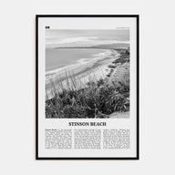 Stinson Beach Travel B&W Poster