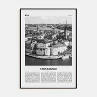 Stockholm Travel B&W No 1 Poster