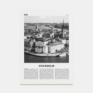Stockholm Travel B&W No 1 Poster