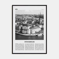 Stockholm Travel B&W No 1 Poster