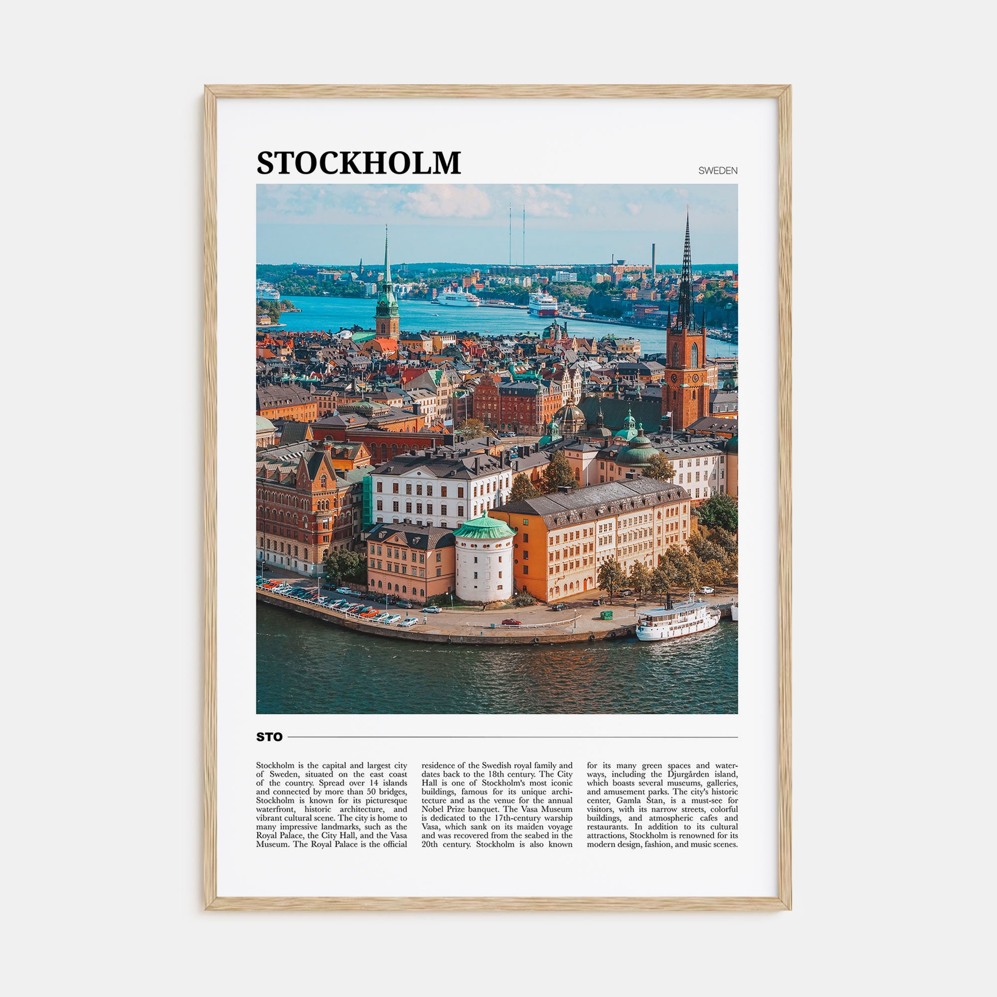 Stockholm Travel Color Poster
