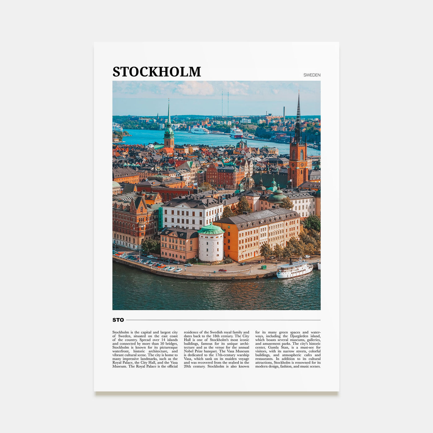 Stockholm Travel Color Poster