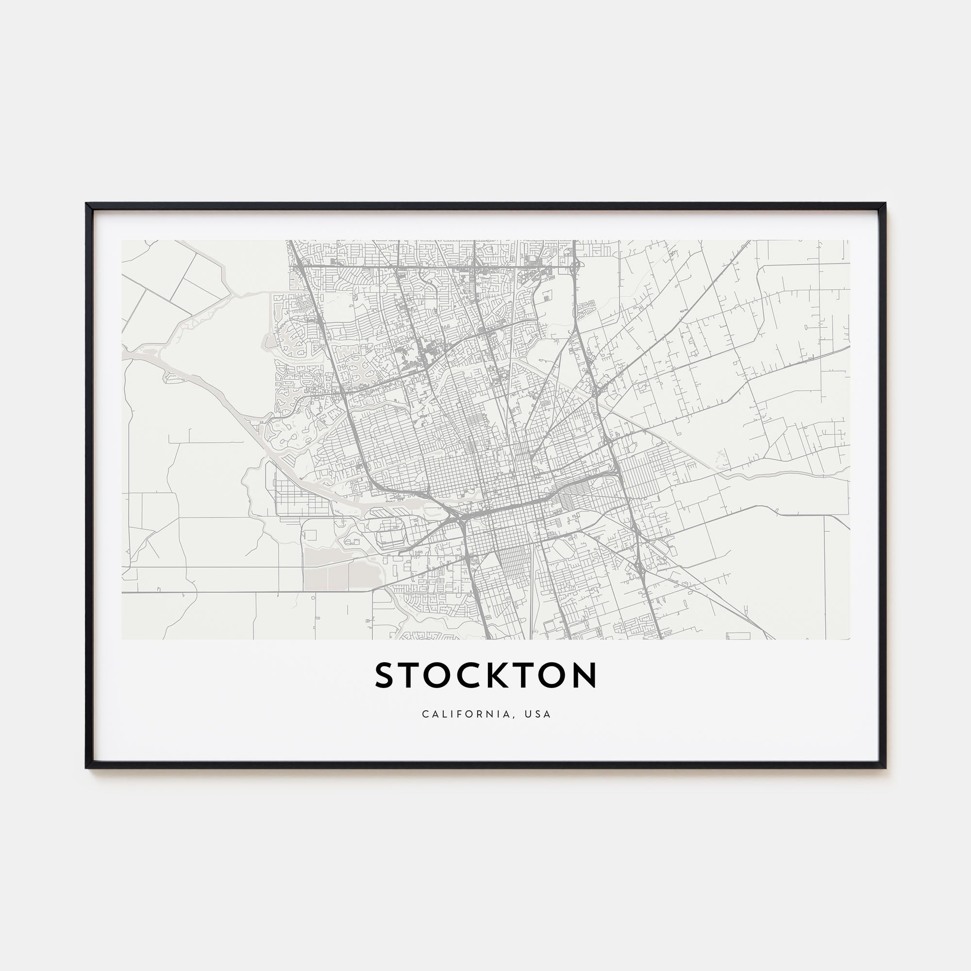 Stockton Map Landscape Poster