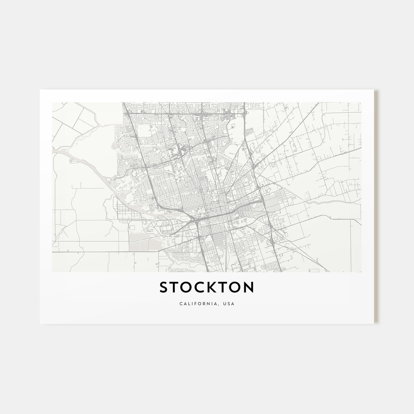 Stockton Map Landscape Poster