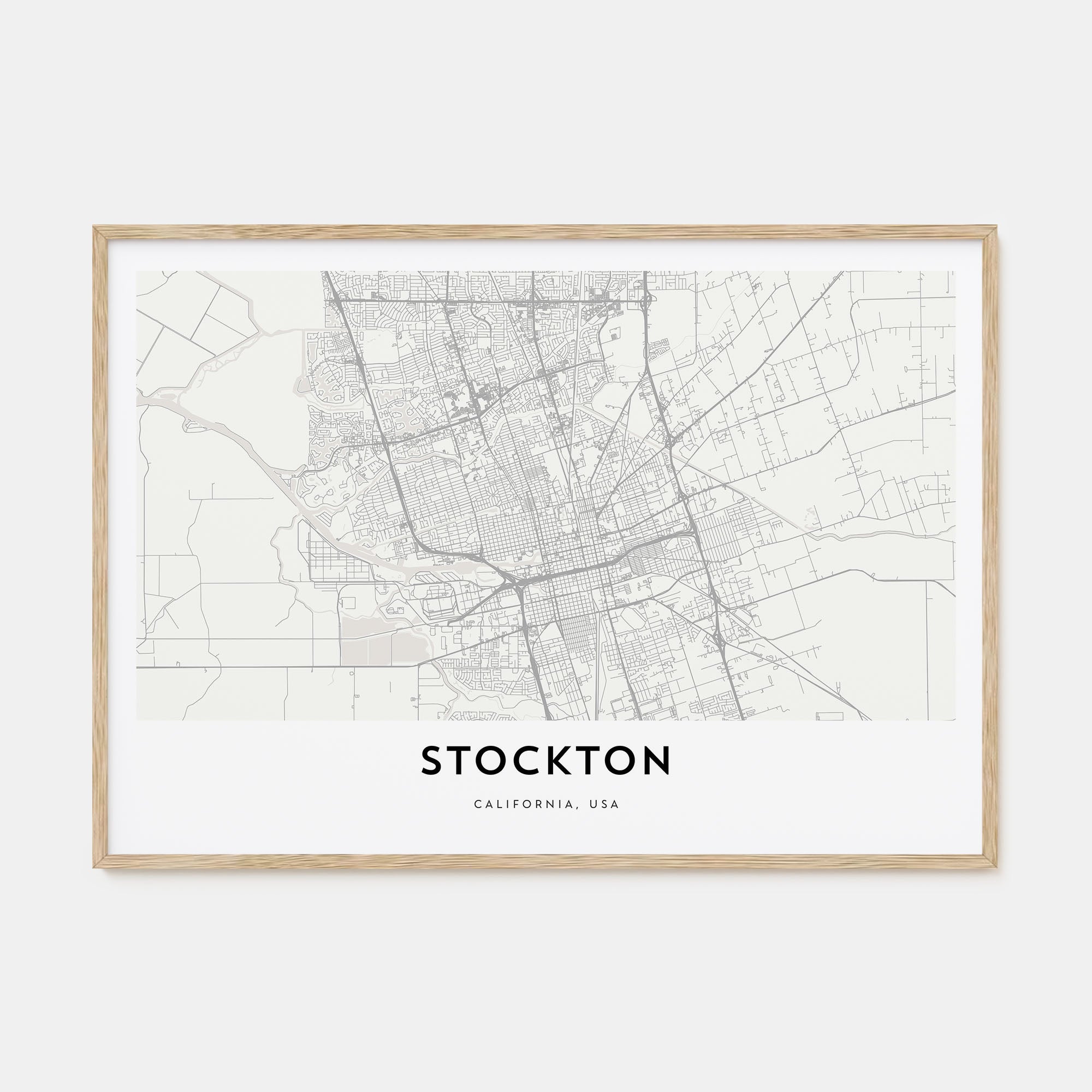 Stockton Map Landscape Poster
