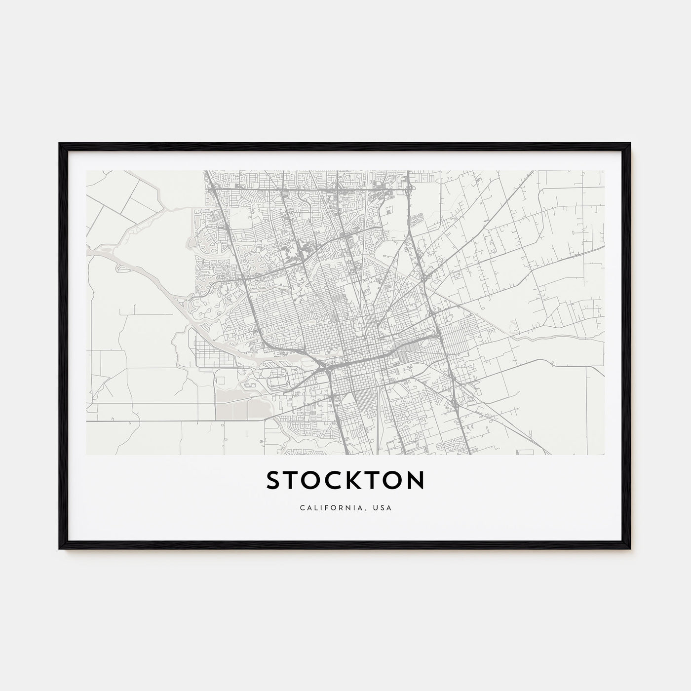 Stockton Map Landscape Poster