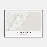 Stone Harbor Map Landscape Poster