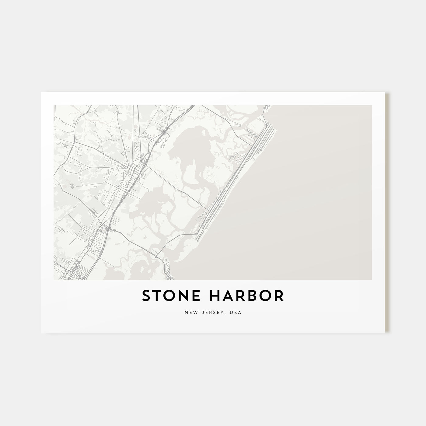 Stone Harbor Map Landscape Poster