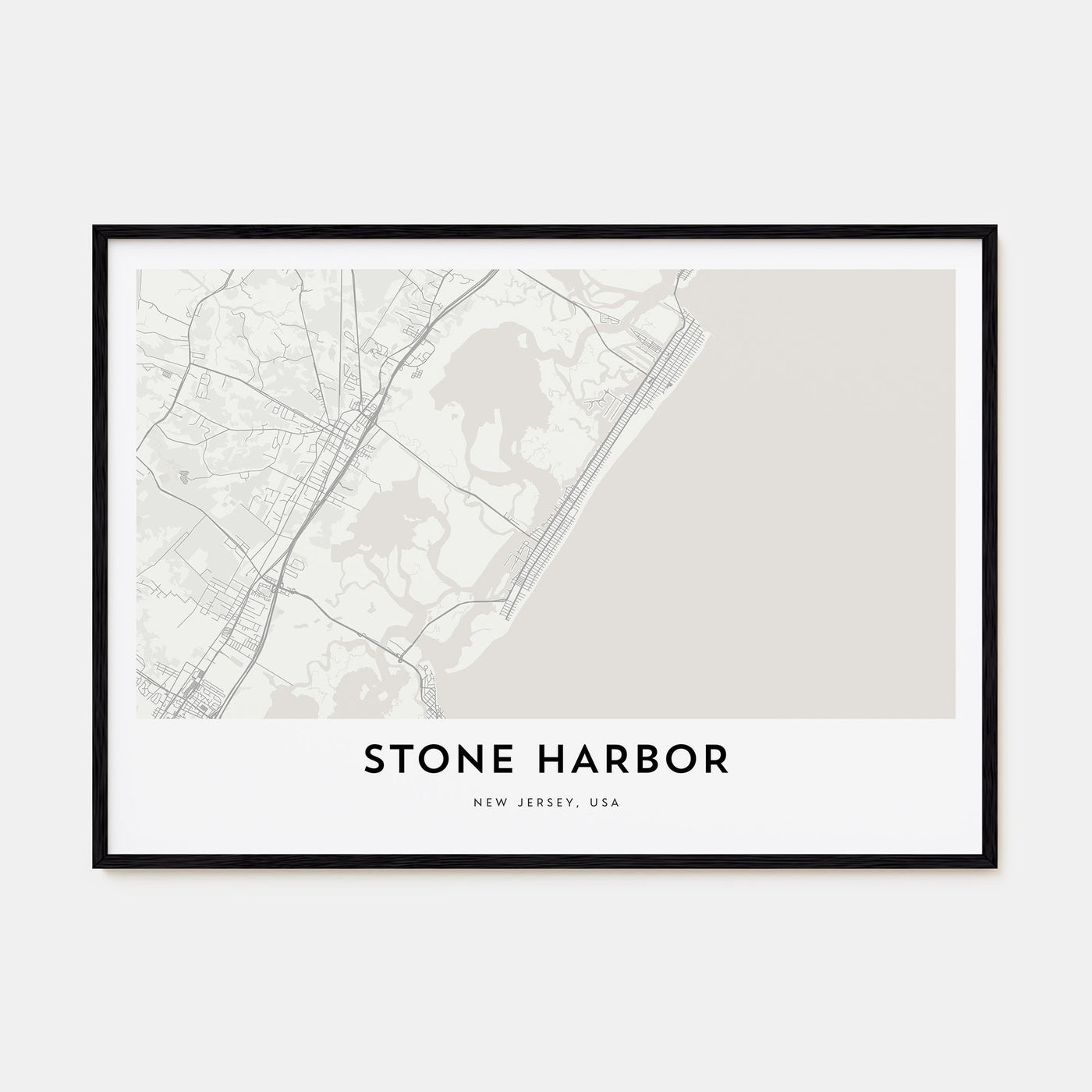 Stone Harbor Map Landscape Poster