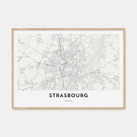 Strasbourg Map Landscape Poster