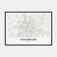Strasbourg Map Landscape Poster