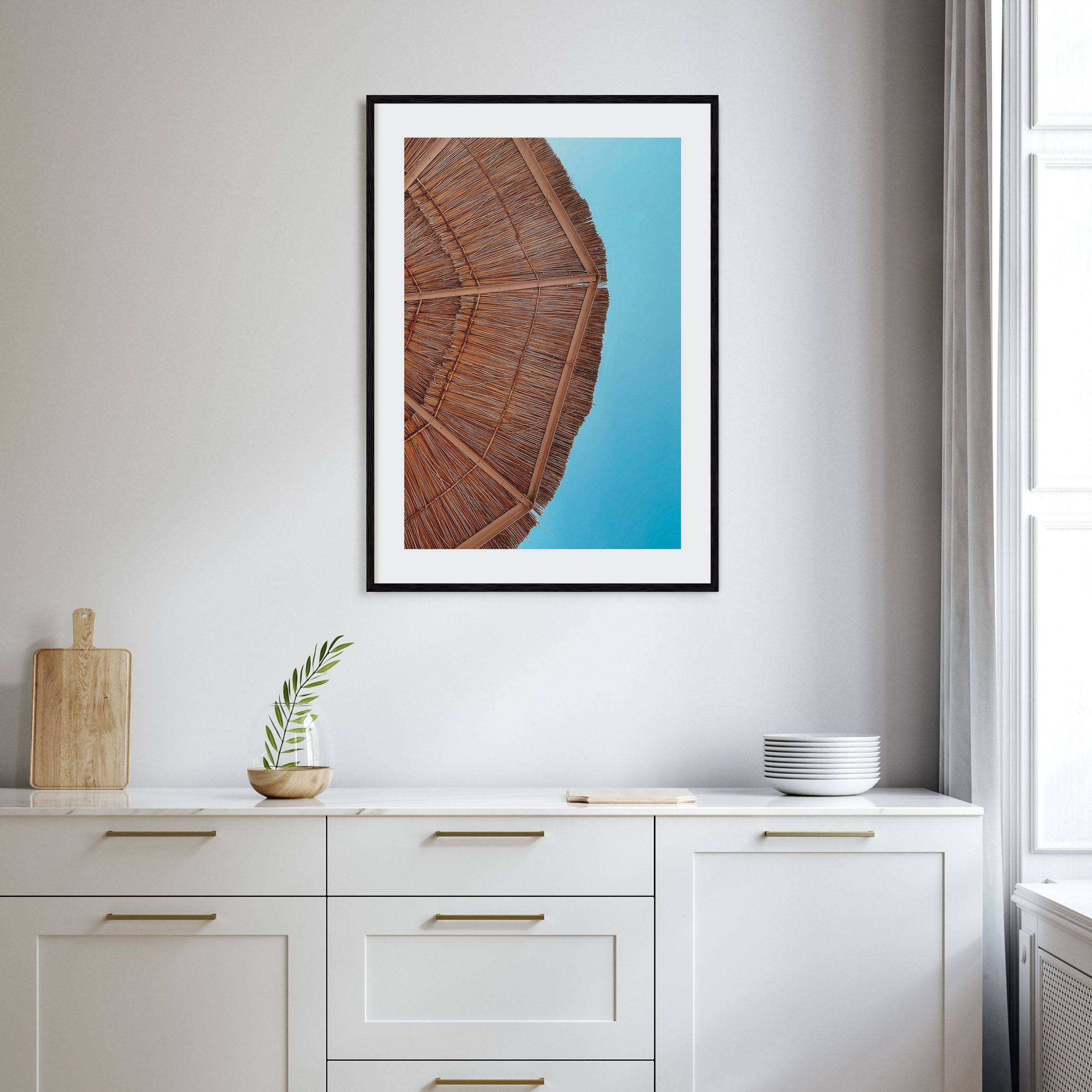 Straw Umbrella Photo Color Poster